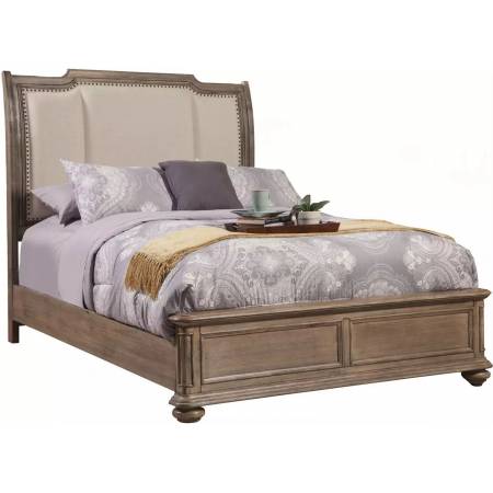 Melbourne French Truffle California King Sleigh Bed with Upholstered Headboard