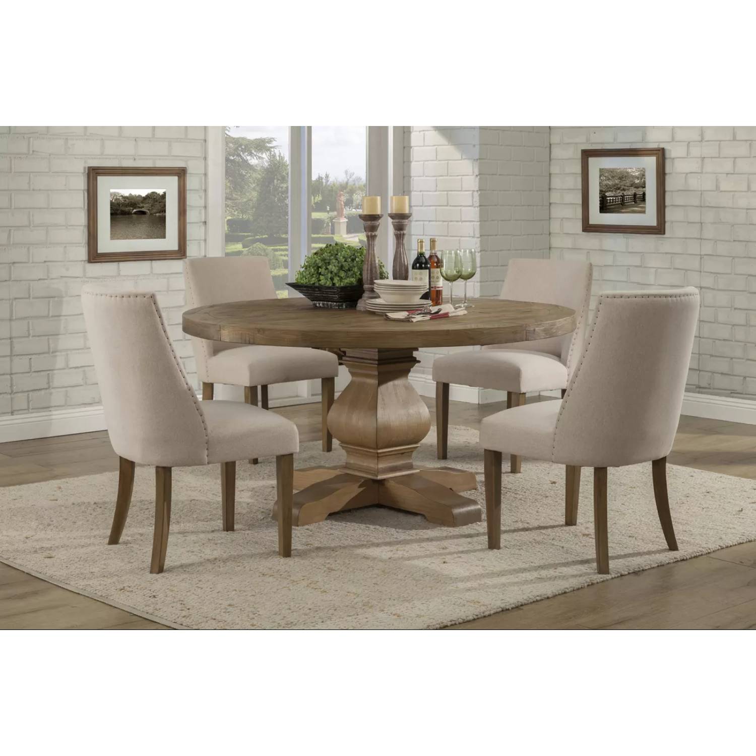 Kensington Reclaimed Natural 5 Piece Dining Table Set