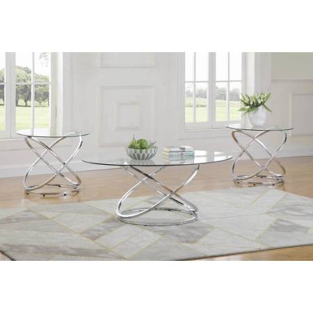3-Piece Occasional Set Chrome And Clear 722373
