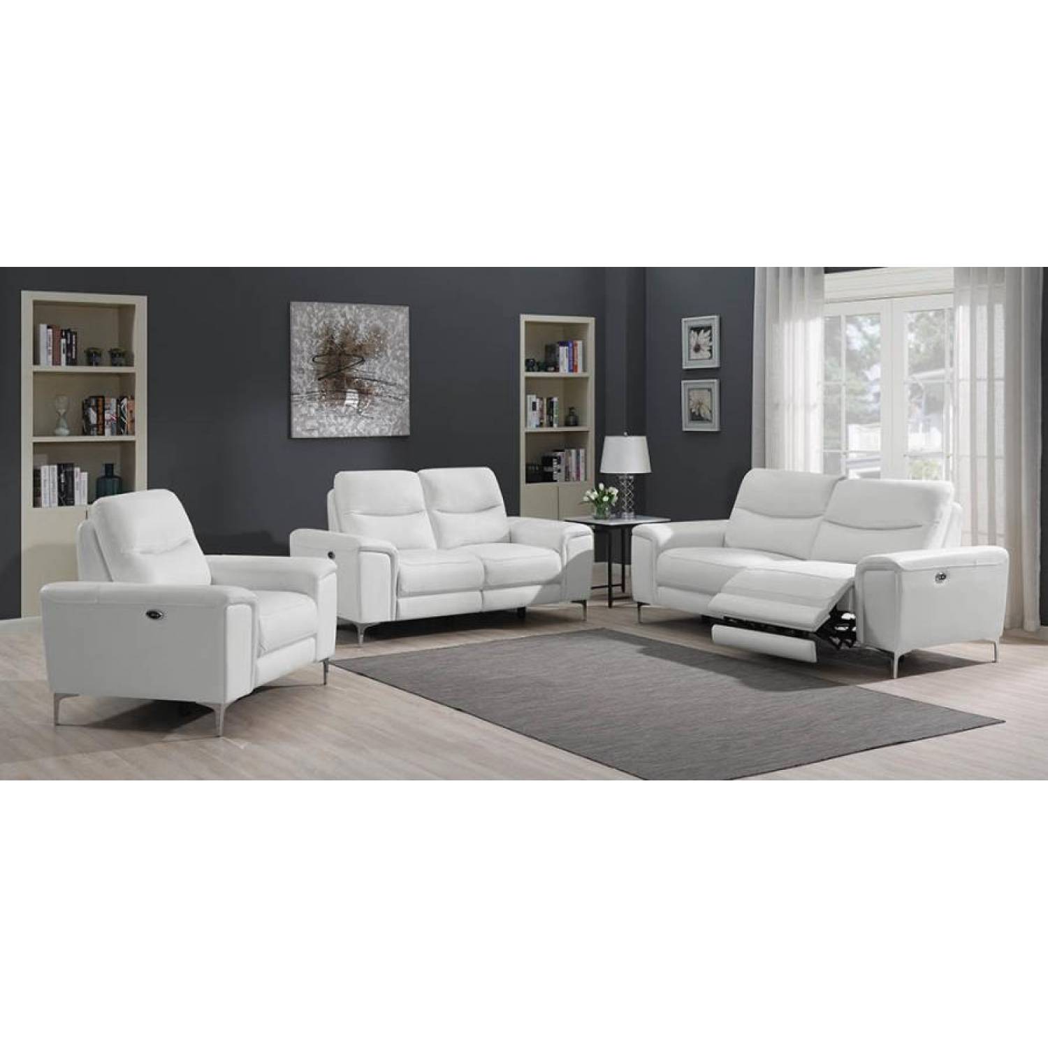 Largo 3Piece Living Room Set White 603394PS3