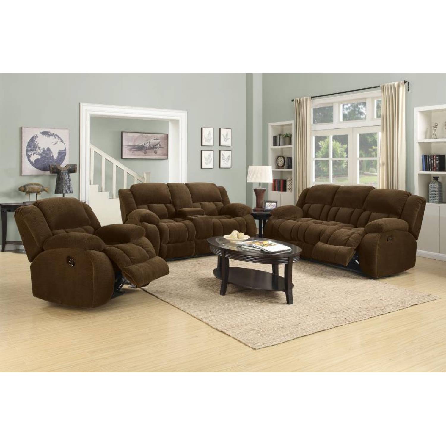 Weissman 3 Piece Reclining Living Room Set 3PC SOFA LOVE RECLINER 601924 S3