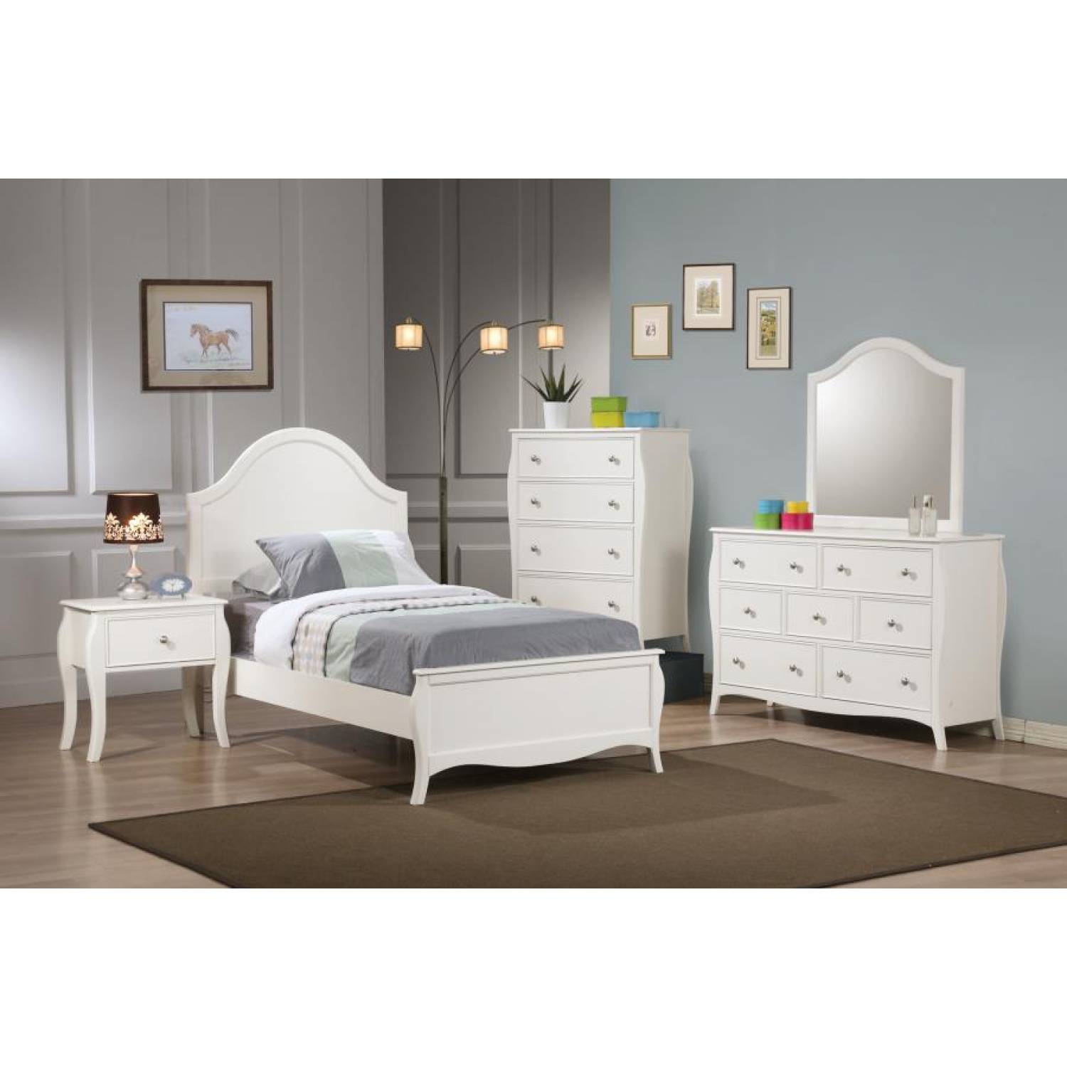 Dominique French Country Twin Bed 4PC SET (T.BED,NS,DR,MR) 400561TS4