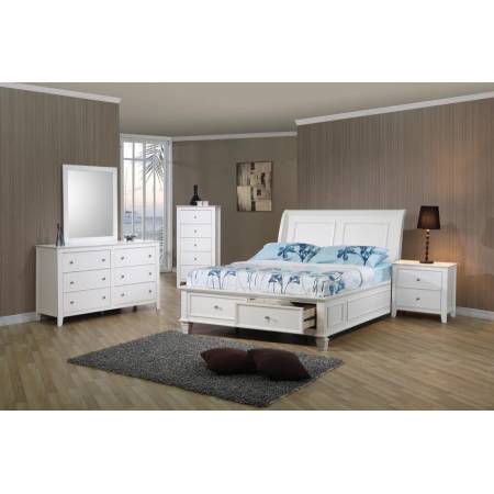 Selena Twin Sleigh Bed 4PC SET (T.BED,NS,DR,MR) 400239T-S4