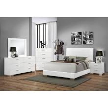 Felicity Contemporary White California King Four-Piece Set 203501KW-S4