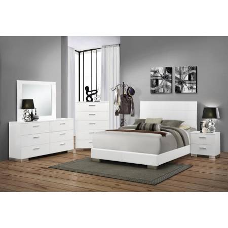 Felicity Contemporary White California King Four-Piece Set 203501KW-S4