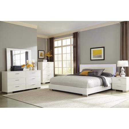 Felicity Queen Low Profile Bed 5 Piece Set (Q.BED,NS,DR,MR,CH) 203500Q-S5