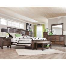 Franco Burnished Oak King Four-Piece Bedroom Set 200971KE-S4