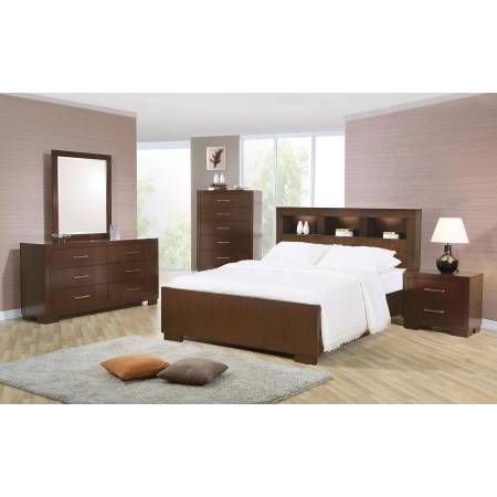 Jessica Queen Bookcase Bed 4 Piece Set (Q.BED,NS,DR,MR) 200719Q-S4