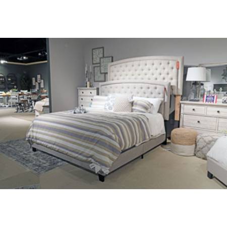 B090 Jerary Queen Upholstered Bed Gray