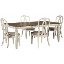 D743 Realyn 5PC SETS Oval Dining Room EXT Table + 4 Side Chairs (D743-02)