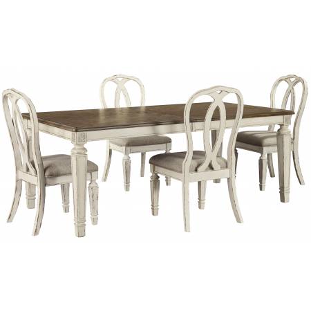 D743 Realyn 5PC SETS Oval Dining Room EXT Table + 4 Side Chairs (D743-02)