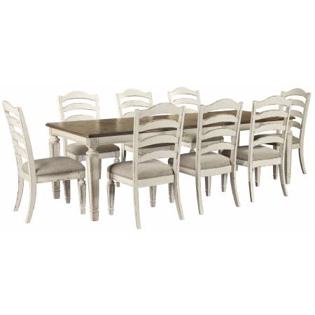 D743 Realyn 9PC SETS Oval Dining Room EXT Table + 8 Side Chairs (D743-01)