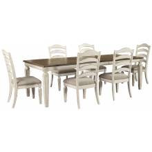 D743 Realyn 7PC SETS Oval Dining Room EXT Table + 6 Side Chairs (D743-01)