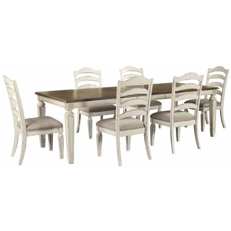D743 Realyn 7PC SETS Oval Dining Room EXT Table + 6 Side Chairs (D743-01)