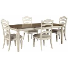 D743 Realyn 5PC SETS Oval Dining Room EXT Table + 4 Side Chairs (D743-01)