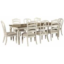 D743 Realyn 9PC SETS Oval Dining Room EXT Table + 4 Side Chairs (D743-01) + 4 Side Chairs (D743-02)