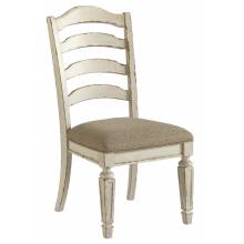 D743 Realyn Dining UPH Side Chair Chipped White