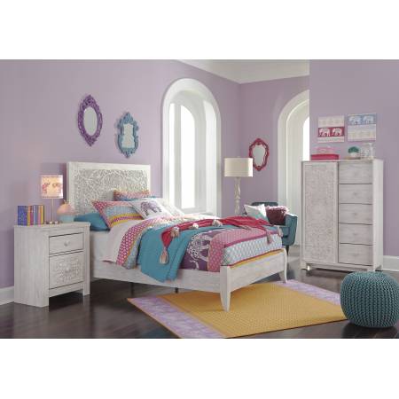 B181 Paxberry 3PC SETS Full Panel Bed (Full Bed + Chest + Night Stand)