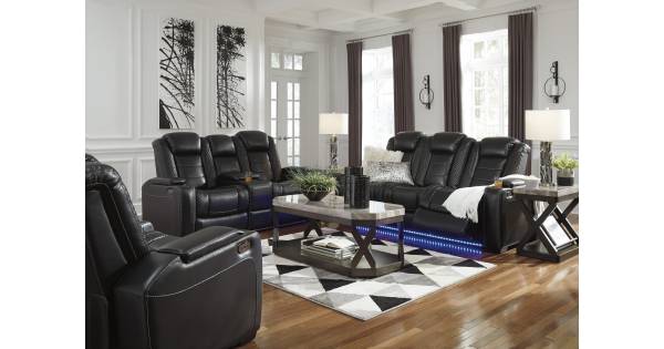 37003 Party Time 3PC SETS PWR REC Sofa with ADJ Headrest PWR REC