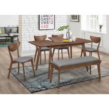 108080-S6 6PC SETS DINING TABLE + 4 CHAIRS + BENCH