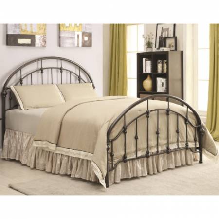 300407KE Iron Beds and Headboards Metal Curved King Bed