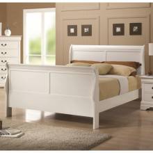 204691T Louis Philippe 204 White Finish Twin Sleigh Style Bed