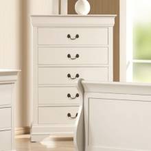 204695 Louis Philippe 204 White 5 Drawer Chest