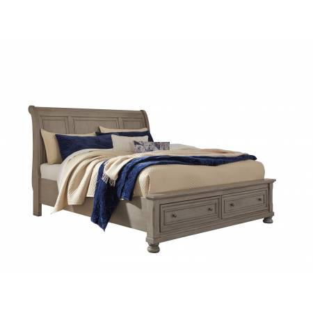 B733 Lettner Queen Sleigh Storage Bed with Roll Slats