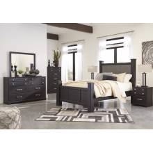 B555 Reylow 4PC SETS Queen UPH Poster Bed