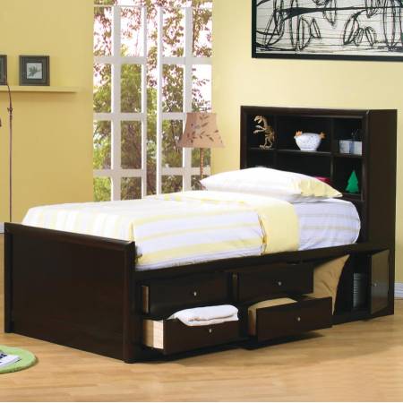Phoenix Twin Bookcase Bed with Underbed Storage 400180T