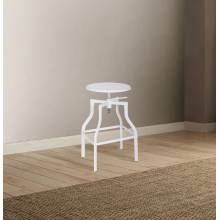 Xena White Steel Adjustable Swivel Stool