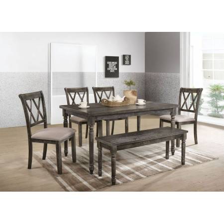 71880+71882*4+71883 6PC SETS DINING TABLE + 4 SIDE CHAIRS + BENCH