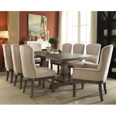 60737+60743*2+60742*6 9PC SETS LANDON DINING TABLE  + 6 SIDE CHAIR + 2 ARM CHAIRS