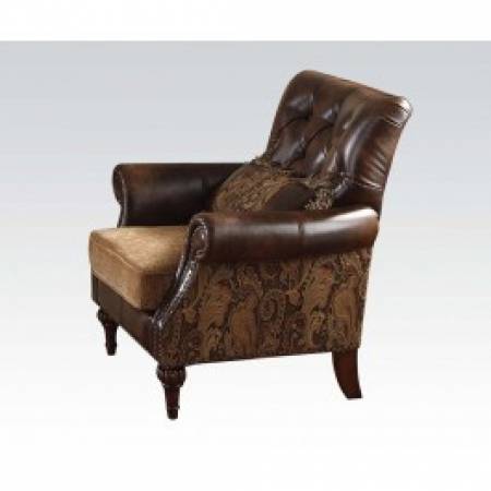 05497 BONDED LEATHER/CHENILLE CHAIR