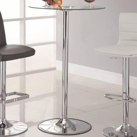 LED 42” Transitioning LED Bar Table with Chrome Base 122400
