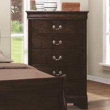 Louis Philippe 202 5 Drawer Chest with Silver Bails 202415
