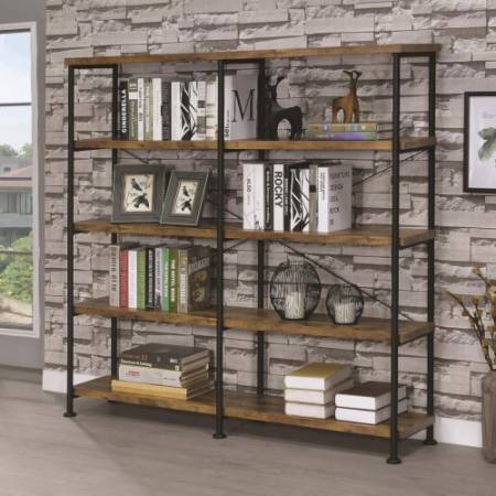 Barritt Large Wood and Metal Open Bookcase
