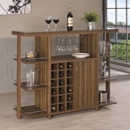 Bar Units and Bar Tables Modern Bar Unit with Wine Bottle Storage