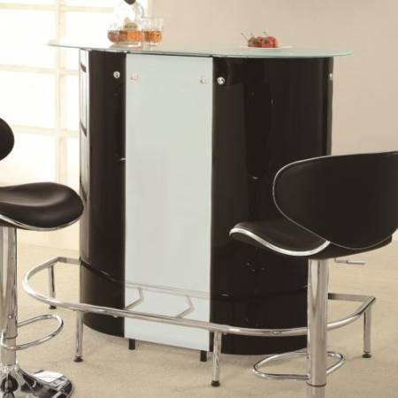 Bar Units and Bar Tables Contemporary Bar Unit with Frosted Glass Top