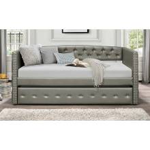 Trill Daybed with Trundle - Silver Vinyl 4974-A+B