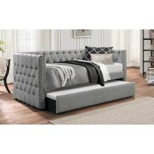 Adalie Button Tufted Upholstered Daybed with Trundle - Gray 4971-A+B