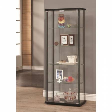 Curio Cabinets 5 Shelf Contemporary Glass Curio Cabinet 950170