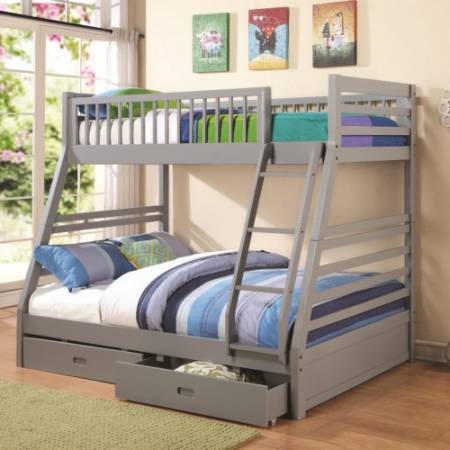 Bunks Twin over Full Bunk Bed with 2 Drawers and Attached Ladder 460182