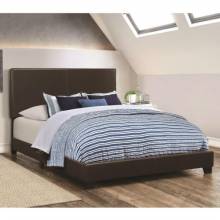Dorian Brown Leatherette Upholstered King Bed 300762KE