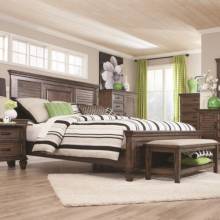 Franco Queen Bed with Louvered Panel Headboard 200971Q