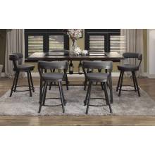 Appert Counter Height Dining Set - Grey - Black Bi-Cast Vinyl 5566-24GY-GR