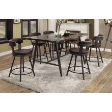 Appert Counter Height Dining Set - Brown - Black Bi-Cast Vinyl 5566-24BR-GR