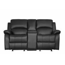 9928BLK Clarkdale Double Glider Reclining Love Seat with Center Console