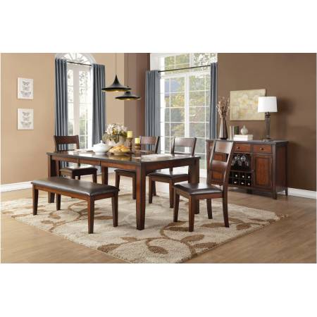 5547-78 Mantello 6PC SETS Dining Table + 4 Side Chairs + Bench