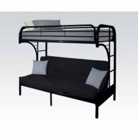 BLACK T/F/FUTON BUNKBED 02091W-BK